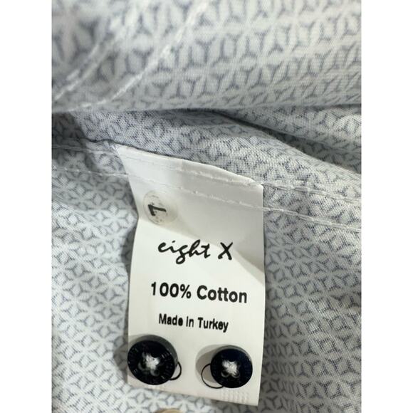 Eight X Premium Mens Shirt Size 5x Blue White Contrasting Flip Cuff Buckle NWT‎ - Picture 7 of 12